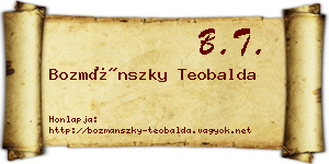 Bozmánszky Teobalda névjegykártya